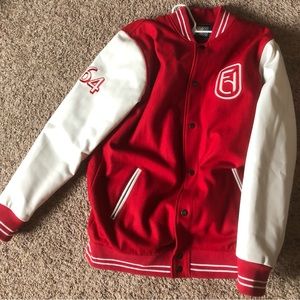 First Drop ski clothing company ballers club letterman jacket